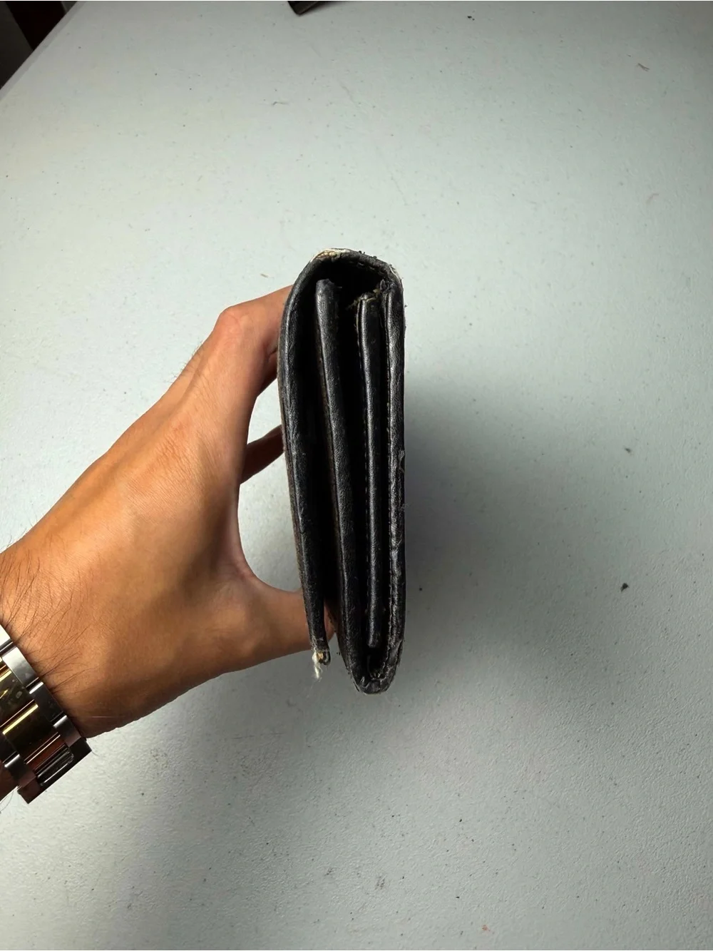 Damage Vintage Fendi Pequin Coated Canvas Bifold Snap Wallet
